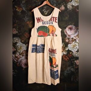 Vintage Graphic Print Cream Dress